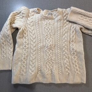 L.L. Bean Cream Cable Knit Sweater